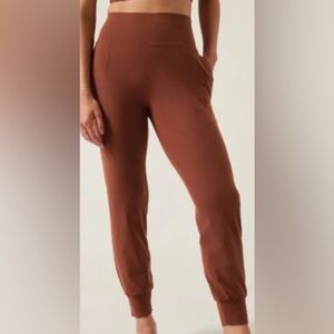 Athleta Salutation Jogger Burnt Orange Copper Rust M Medium EUC